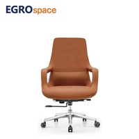 EGROspace Chaise confortable en cuir de bureau de visiteur de fournisseur ergonomique de conférence de patron de roue