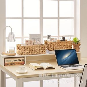<b>Woven</b> <b>Storage</b> <b>Baskets</b> Rectangle Linen Handmade Office Organizer Desktop <b>Storage</b> - Product Image 3