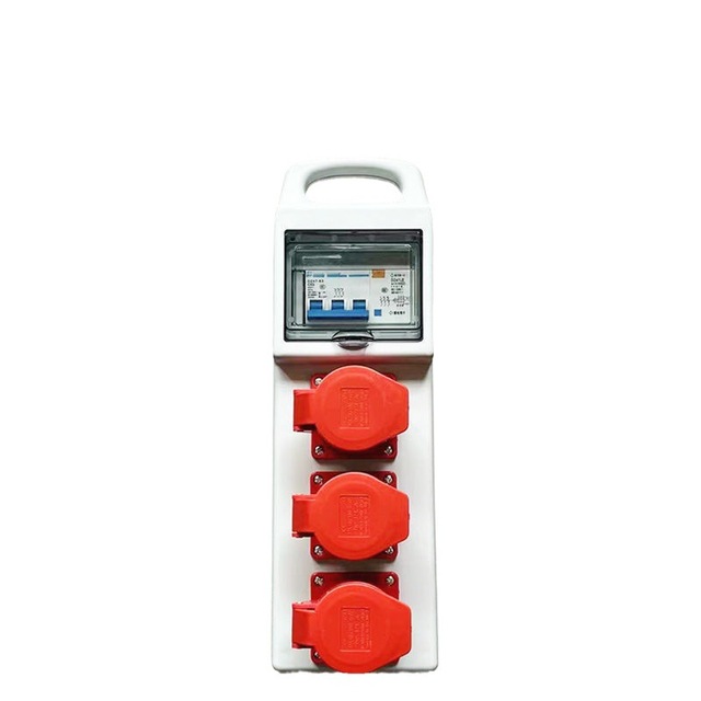 Industrial Waterproof IP44 Outdoor Portable Socket Distribution Box 400V 16A 3 Sockets RCD