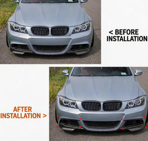 ชุดแต่งสปอยเลอร์กันชนหน้าสำหรับ BMW ซีรีส์ 3 E90 ปี 2013-2019 และ ปี 2009-2012 ชุดแต่งวินด์ไนฟ์ปรับมุม คานาร์ดหน้า - Product Image 5
