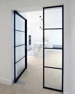 Ventanas y puertas de acero para casa Ventana de acero de doble acristalamiento con diseño de parrilla