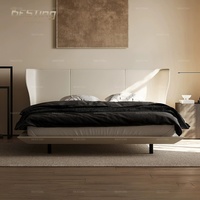 Les derniers meubles de luxe pour chambre à coucher Lit double en cuir avec tête de lit moderne Lit de rangement