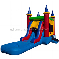 Maisons de rebond gonflables commerciales d'occasion combo gonflable avec toboggan de piscine à vendre