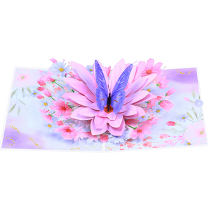 3D Pop Up Greeting Card Box With Flowers And Butterflies For Birthday Wedding Anniversary Gift - Product Image 5
