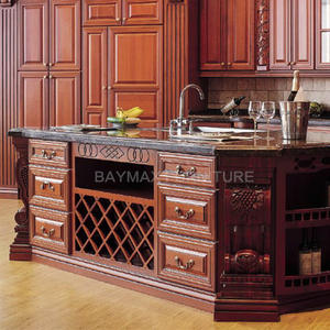 Îlot de <span class=keywords><strong>cuisine</strong></span> modulaire en bois massif laqué avec <span class=keywords><strong>évier</strong></span> en acier inoxydable - Product Image 3