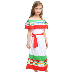 2023 moda Cinco De Mayo bambini ragazza messicana costumi tradizionali con MTCS-004 cappello - Product Image 6