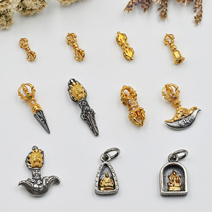 925 hache outil magique démon pilon côté pendentif suspendu style tibétain argent véritable Vajra - Product Image 3