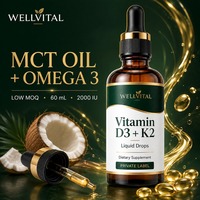 Échantillon disponible, formule personnalisée à marque privée, gouttes d'oméga 3, vitamine D3 + K2 avec MK-7
