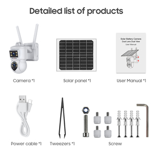 Sectec 6MP Ống Kính Kép Hệ Thống An Ninh Hai-Cách Âm Thanh PIR Phát Hiện Video Wifi Không Dây Năng Lượng Mặt Trời Powered 4G CCTV CMOS Đám Mây PTZ Máy Ảnh - Product Image 5