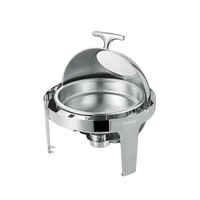 Chauffe-Plat de Luxe en Acier Inoxydable à Couvercle Roulant, Capacité 6/9L, Design Européen, pour Buffet, Hôtellerie et Restauration