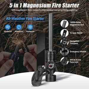 Outdoor Aluminum Alloy Waterproof <b>LED</b> Flashlight Cigarette Lighter <b>Rechargeable</b> USB 3 Modes Windproof Camping Travel Tool - Product Image 3