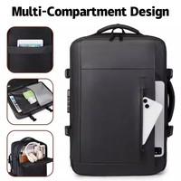 Sac à dos de voyage multifonctionnel étanche pour ordinateur portable Système de compression sous vide étanche à l'air Sac à dos d'affaires extensible Oxford