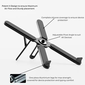 X6 <span class=keywords><strong>support</strong></span> de refroidissement en aluminium réglable Portable métal ordinateur portable et <span class=keywords><strong>tablette</strong></span> PC <span class=keywords><strong>support</strong></span> pliable ordinateur portable <span class=keywords><strong>support</strong></span> en Stock - Product Image 2