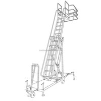 Plate-forme d'échelle mobile pliable en acier inoxydable échelles portables télescopiques pour l'inspection de l'eau carburant réservoir de gaz