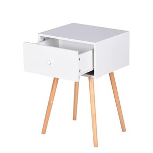 Minimalist Bedside Table 40x20x60cm With Drawer Wooden Legs <b>Bedroom</b> <b>Storage</b> <b>Cabinet</b> - Product Image 2