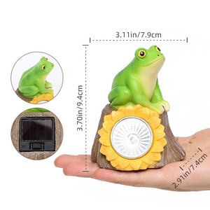 Rogo Luxe Dieren Kikker Led Gazon Spotlights Op Zonne-Energie 3.7Inch Hars Tuinverlichting Groothandel Waterdichte Outdoor Ornamenten - Product Image 2