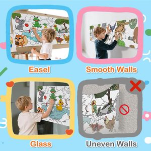Rouleaux géants adhésifs à colorier pour enfants, 118 " x 15 ", perforés pour une déchirure facile, rouleau de papier DIY, rouleau de papier à dessiner pour enfants - Product Image 5
