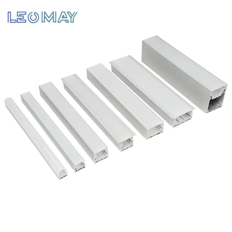 Difusor de luz LED de liga de alumínio branco em estoque da UE com tampa para PC LED de perfil de alumínio