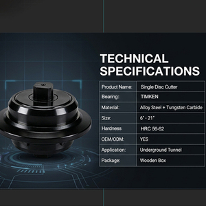 Disque de coupe à rouleaux <span class=keywords><strong>TBM</strong></span> 14-20 pouces, disque simple sans dents insérées, pour machine de dragage de tuyaux et tunnelisation dans roche dure - Product Image 1
