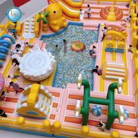 Terrain de jeux gonflable bon marché, parc d'attractions intérieur pour enfants avec toboggan pour parc d'attractions