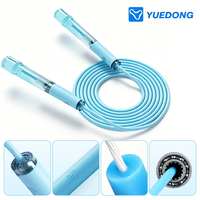 Corde à sauter professionnelle rapide avec poignée transparente à double roulement, corde à sauter en PVC massif de 5 mm pour compétition et examen de PE