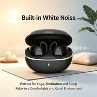 Écouteurs intra-auriculaires à bruit blanc pour dormir 12 heures, mini écouteurs sans fil Bluetooth TWS à réduction de bruit ANC pour la course à pied et le yoga