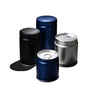 Boîte de rangement cylindrique en fer blanc, finition brillante, imprimée sur mesure, pour grains de café et poudre de matcha, avec couvercle à vis