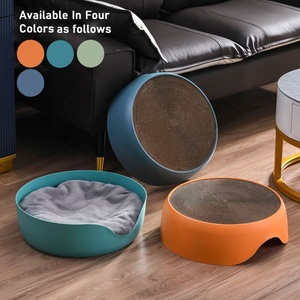 Kinghon Multi-function Pet Round Bed Cat Toy Cat Scratch Corrugated Board and Warm Soft Cushion - Product Image 3