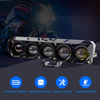 Projecteur LED double universel MONSTANA DC 12V-80V IP67 pour moto, 2300LM, jaune + blanc naturel clignotant