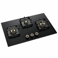 Table de cuisson à gaz en verre trempé de haute qualité à 3 brûleurs avec allumage électronique, prix fabricant, adaptée au marché indien