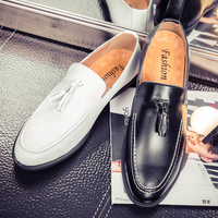 Chaussures habillées blanches pour hommes en cuir véritable, confortables, décontractées, style mocassins, nouvelle collection automne, très tendance