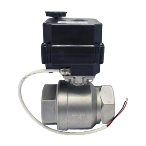 Flomarvel Fh-b Ip67 Factory Fh-b 15nm Vanne à boisseau sphérique motorisée 12V avec commande manuelle, indicateur, acier inoxydable 304, PVC, CE, RoHS, NSF61, DN40, DN50 - Product Image 1