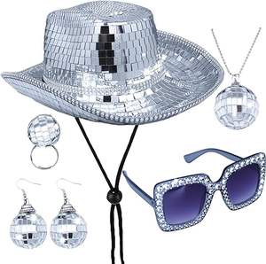 Mode boule Cowboy chapeau Concert <span class=keywords><strong>Discothèque</strong></span> miroir brillant à la main Sequin fête chapeau adulte Disco Cowboy chapeaux - Product Image 6
