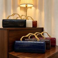Pochette de Soirée de Luxe en Similicuir PU à Motif Crocodile pour Femme, Sac à Main Élégant avec Chaîne, Tendance