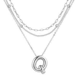 Collier pendentif femme titane acier petit 26 lettres plaqué or bulle lisse tendance polyvalent pour mariages fêtes cadeaux - Product Image 6