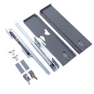 Système de tiroirs coulissants modernes pour armoires de cuisine, avec fermeture amortie, tiroir fin en métal à montage dissimulé pour meubles et tables - Product Image 1