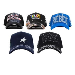 Niedrige Mindestbestellmenge Wildleder 5-Panel Individuell Bestickte Baseballkappen mit Eigenem Logo G5 Beards Hats Scream Cap - Product Image 6