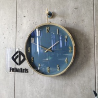 Horloge murale en métal moderne de luxe léger 37x47 cm, horloge murale tendance pour salon nordique, horloge décorative simple, livraison directe DDP