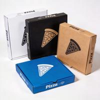 Boîte à pizza en carton kraft personnalisée, emballage alimentaire pour livraison à emporter, fournisseur en gros de papier kraft de haute qualité