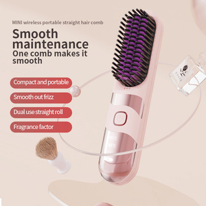 Peigne Lisseur Portable Mini à Charge Rapide, Fer à Boucler Électrique Sans Fil pour Usage Domestique, Lisseur de Cheveux à Ions Négatifs PTC - Product Image 3