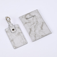 En gros De Luxe Marbre Logo Personnalisé En Cuir PU Voyage Passeport Couverture et Bagages Tag Set