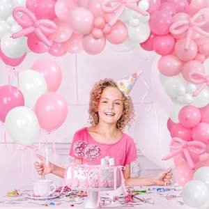 160 pièces arc de <span class=keywords><strong>ballon</strong></span> arc rose arc rose arc ballons longs et <span class=keywords><strong>ruban</strong></span> de Satin pour fille décorations de fête d'anniversaire - Product Image 3