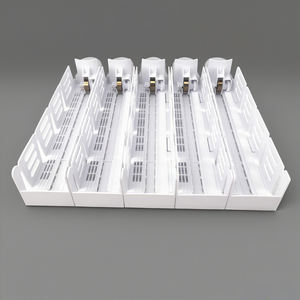 Organizador de bebidas para exhibición de dispensador de refrigerador con empuje suave y rápido, ancho ajustable - Product Image 1