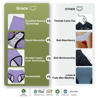 Sous-vêtements menstruels d'été réutilisables en bambou pour femmes No Pfas Fashion Culotte Menstruelle
