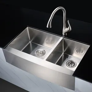 2022modern Handmade Kitchen Deep Under Sink Double Bowl Stainless Steel Kitchen Sink Laboratory Water Kitchen Sink Supplier Desk