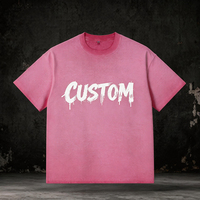 T-shirts personnalisés à manches courtes en crochet, 100% vintage, vêtements de marque personnalisables, col rond, 230g, logo frontal, MOQ 1
