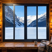 Ventanas de Aluminio de Lujo para Villas, Diseño Personalizado de Alta Gama, Acabado Decorativo, Apertura Horizontal, Estilo Fijo, para Uso en Cocina