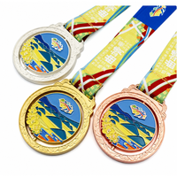 Médaille sportive en alliage de zinc, or, argent, bronze, avec logo personnalisé, médaille émaillée, cadeau, médaillon personnalisé en gros