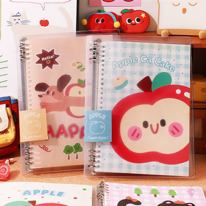 Carnet de notes personnalisé, format mignon, style dessin animé pomme, à feuilles mobiles, rechargeable, pour <span class=keywords><strong>étudiant</strong></span>s, avec logo personnalisé, couleur OEM/ODM, vente en gros - Product Image 1