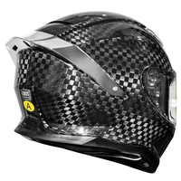Casque de moto tout-terrain en fibre de carbone véritable certifié DOT, casque intégral pour moto de rue